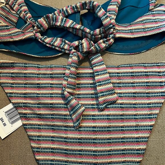 L*Space Camellia Camacho Bikini Set Pique Stripe Large Top Bottom - Picture 6 of 6